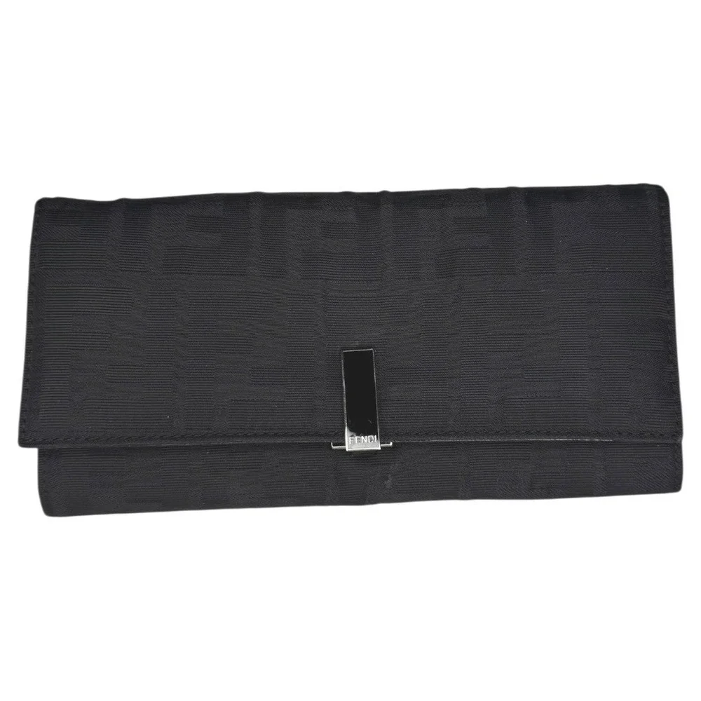 Fendi Black Zucca Canvas Continental Wallet | Box & Dust Bag | Made in Italy